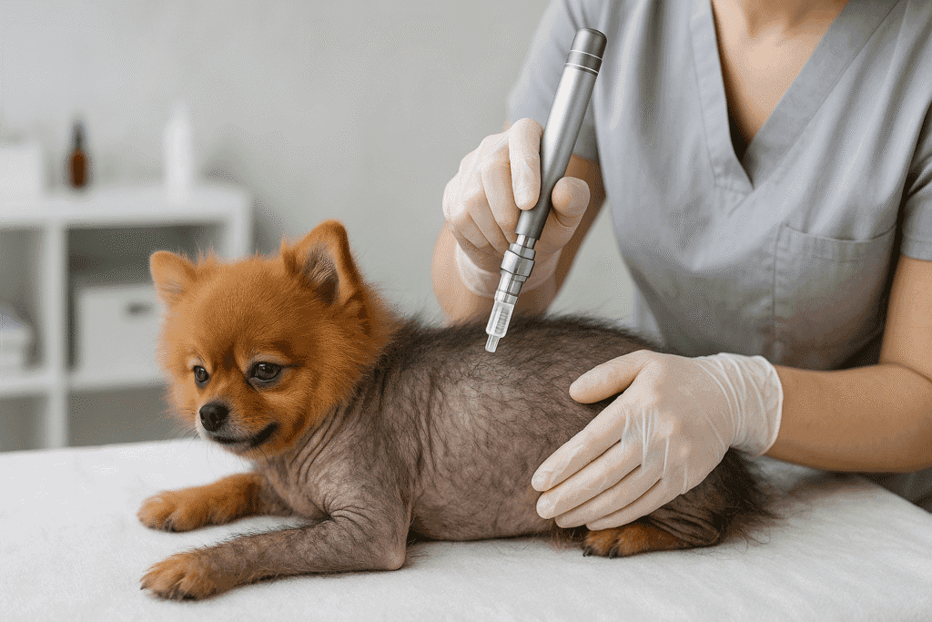 Tratamento De Alopecia X Em Spitz Com Microagulhamento: Solução Moderna E Eficaz Para Recuperar Os Pelos 3 Petderma-Alopecia-X-Microagulamento.2
